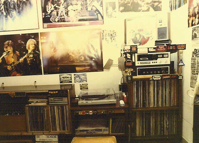 Wade Brooks’s heavy metal bedroom at his dad’s Genesta Walk townhouse in 1981, photograph 1